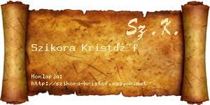 Szikora Kristóf névjegykártya