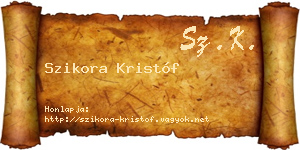 Szikora Kristóf névjegykártya